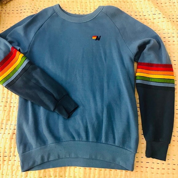 Aviator Nation Tops - Aviator nation rainbow stitch Crewneck